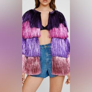NWT Nasty Gal Tinsel Jacket, size 8